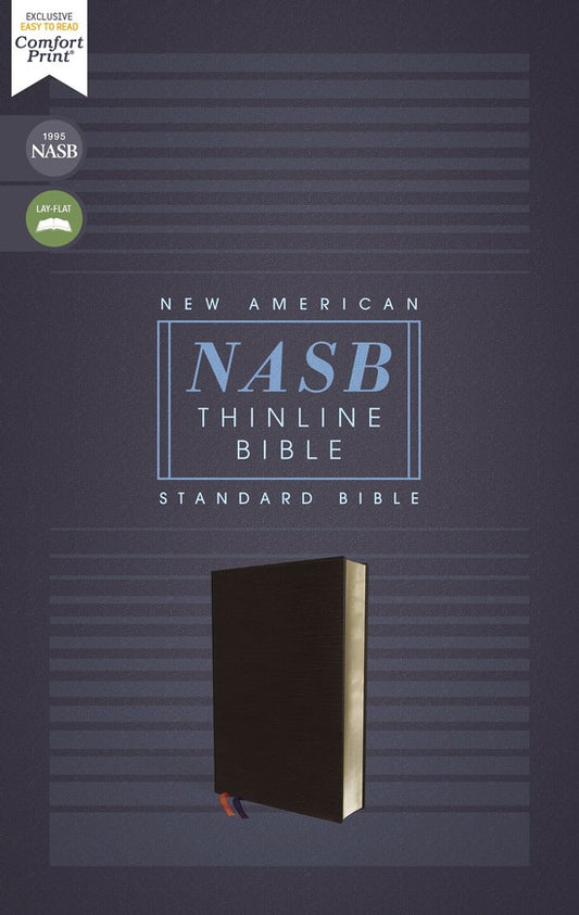 NASB Comfort Print Thinline Bible bonded leather black