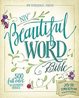NIV Beautiful Word Bible (Leathersoft, Tan/Pink) [SALE ITEM]