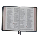 NKJV Thinline Reference Bible Large Print Leathersoft Brown Red Letter Comfort Print