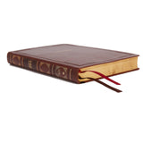 NKJV Thinline Reference Bible Large Print Leathersoft Brown Red Letter Comfort Print