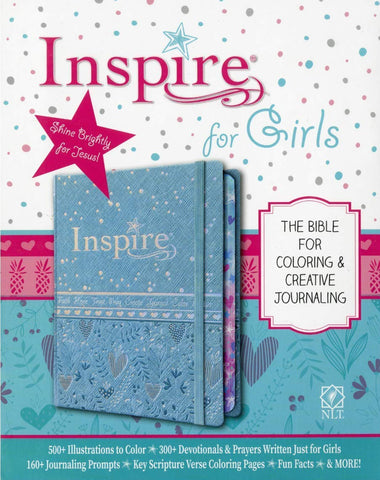 NLT Inspire Bible for Girls (Hardcover LeatherLike, Metallic Blue)