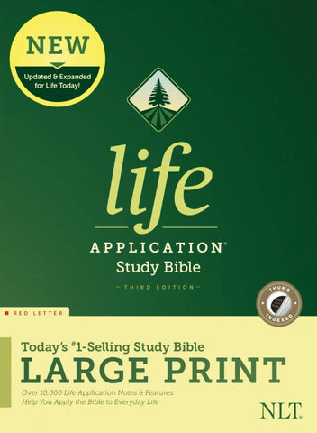 NLT Life Application Study Bible, Third Edition, Large Print (Hardcover, Red Letter, Indexed)