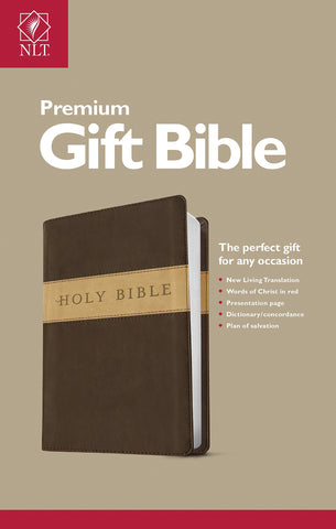 NLT Premium Gift Bible (Imitation Leather, TuTone, Dark Brown/Tan)