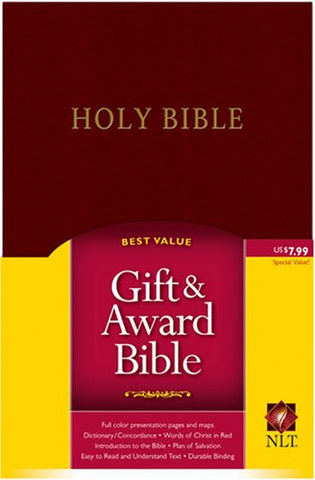 NLT Gift & Award Bible (Imitation Leather, Burgundy)