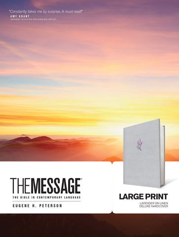 The Message Large Print Edition, Deluxe Lavender Linen Hardcover