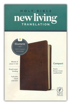 NLT Compact Bible, Filament Enabled Edition--soft leather-look, rustic brown