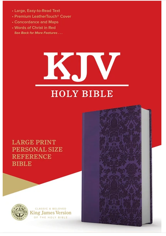 KJV Large Print Personal Size Reference Bible Purple Leathertouch Red Letter